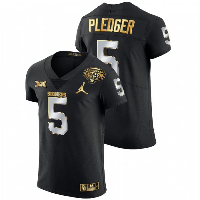 T.J. Pledger Oklahoma Sooners 2020 Cotton Bowl Black Golden Edition Jersey