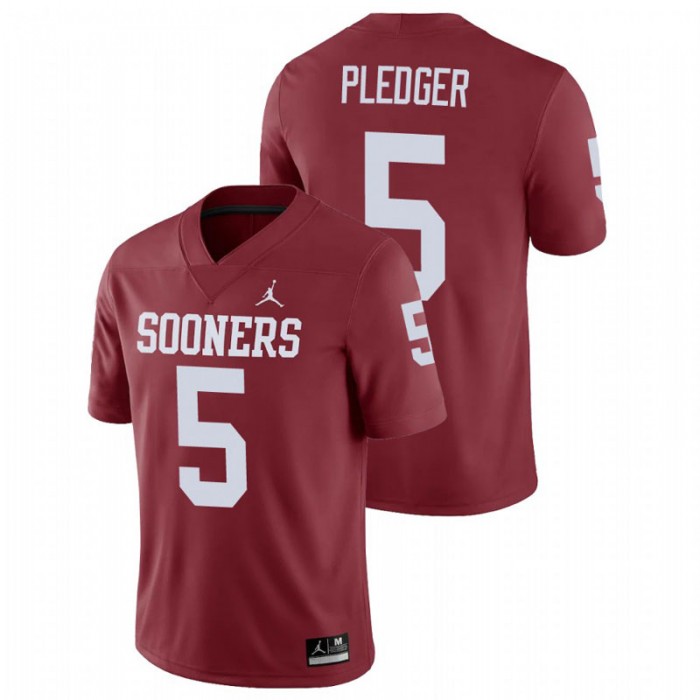 T.J. Pledger Oklahoma Sooners Game Crimson College Football Jersey