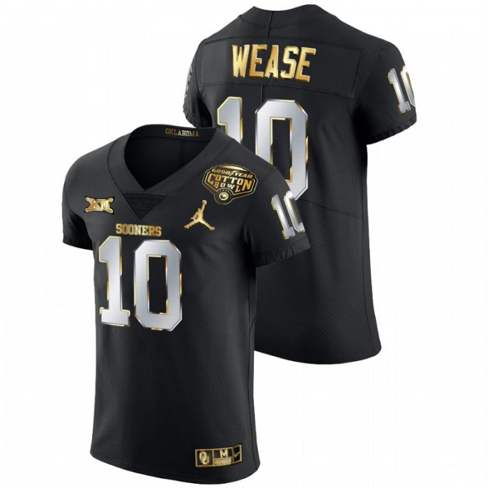 Theo Wease Oklahoma Sooners 2020 Cotton Bowl Black Golden Edition Jersey