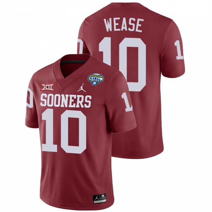 Theo Wease Oklahoma Sooners 2020 Cotton Bowl Classic Crimson College Football Jersey
