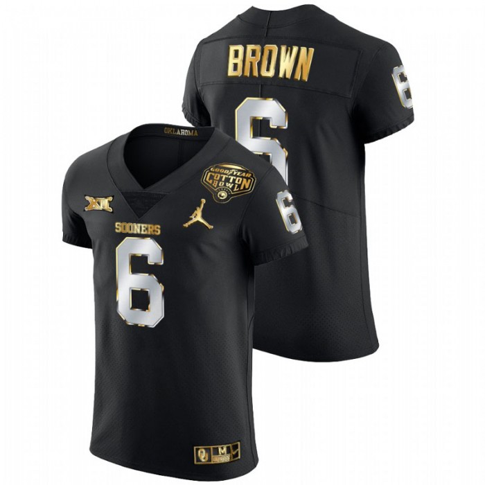 Tre Brown Oklahoma Sooners 2020 Cotton Bowl Black Golden Edition Jersey