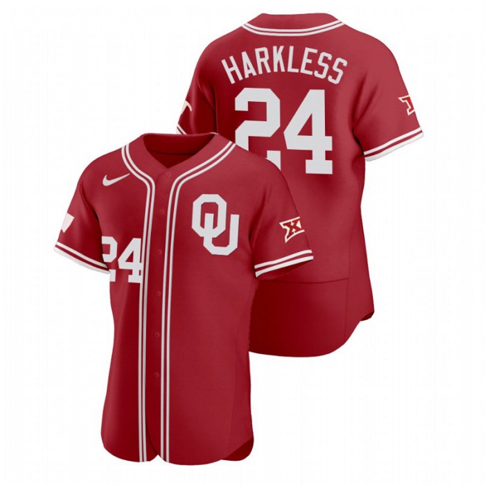 Elijah Harkless Oklahoma Sooners Vapor Prime Red College Baseball Jersey
