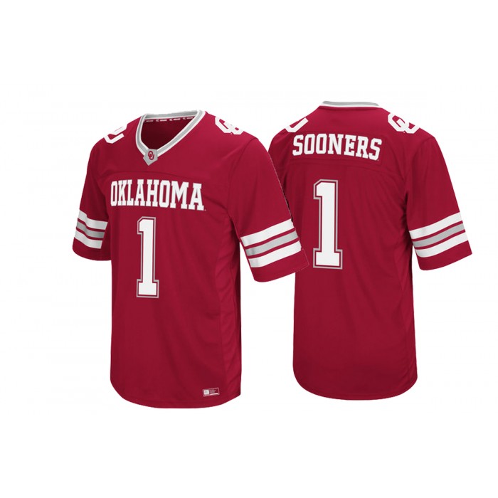 Oklahoma Sooners #1 Crimson Colosseum Hail Mary II Football Jersey