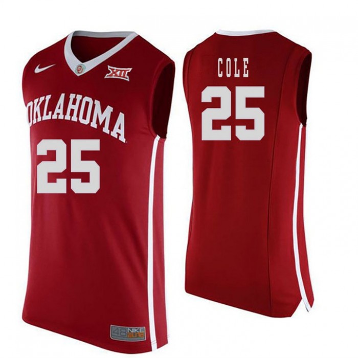 Oklahoma Sooners #25 C.J. Cole Red College Basketball Jersey