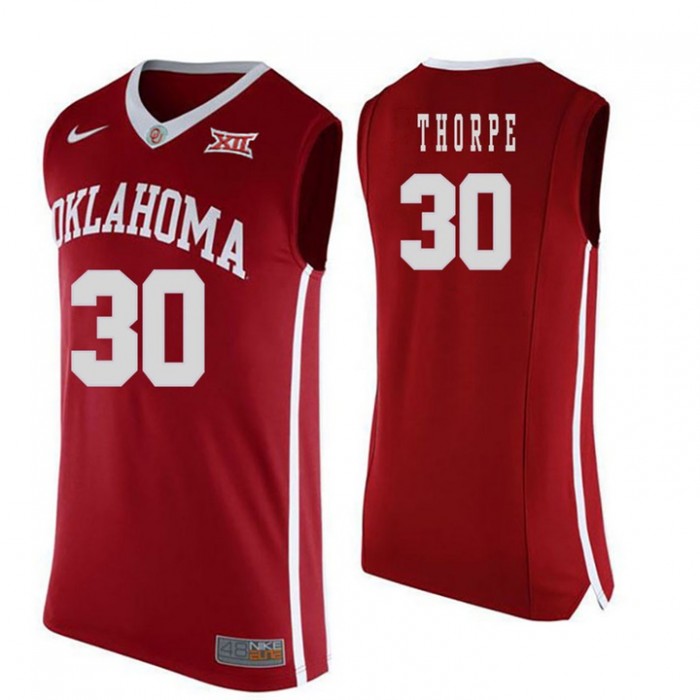 Oklahoma Sooners #30 Marshall Thorpe Red College Basketball Jersey