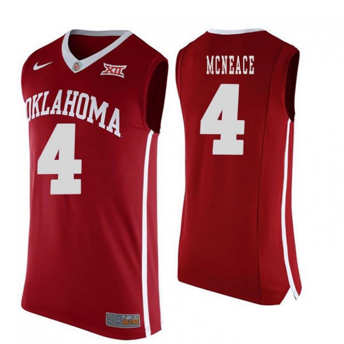 Oklahoma Sooners #4 Jamuni McNeace Red College Basketball Jersey