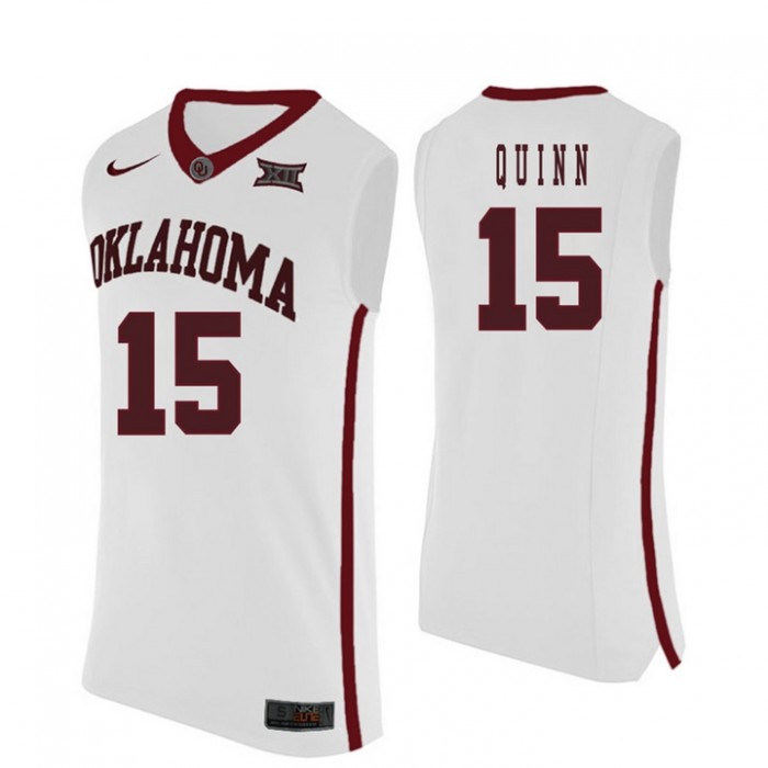 Oklahoma Sooners #15 Grant Quinn White College Basketball Jersey
