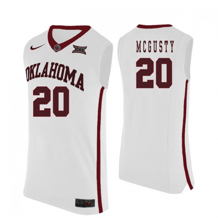 Oklahoma Sooners #20 Kameron McGusty White College Basketball Jersey
