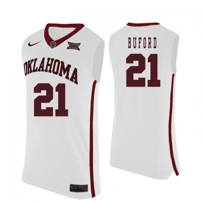 Oklahoma Sooners #21 Dante Buford White College Basketball Jersey