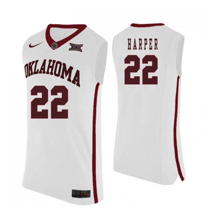Oklahoma Sooners #22 Daniel Harper White College Basketball Jersey