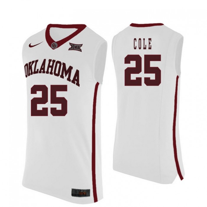 Oklahoma Sooners #25 C.J. Cole White College Basketball Jersey