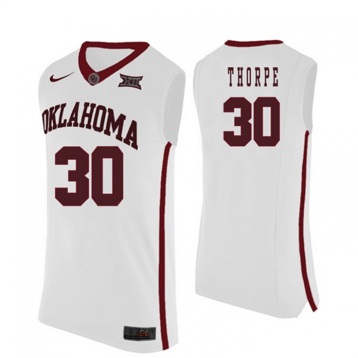 Oklahoma Sooners #30 Marshall Thorpe White College Basketball Jersey
