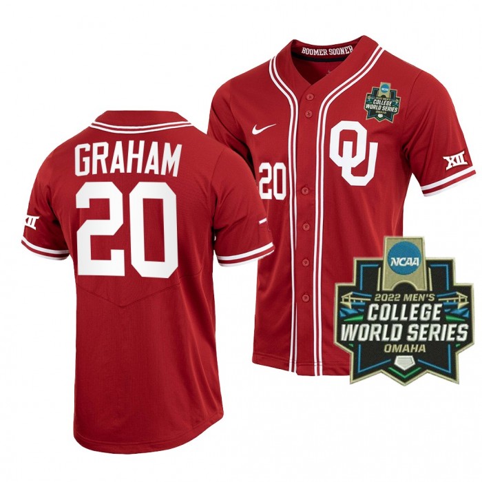 Oklahoma Sooners Peyton Graham 2022 College World Series Baseball Crimson #20 Jersey