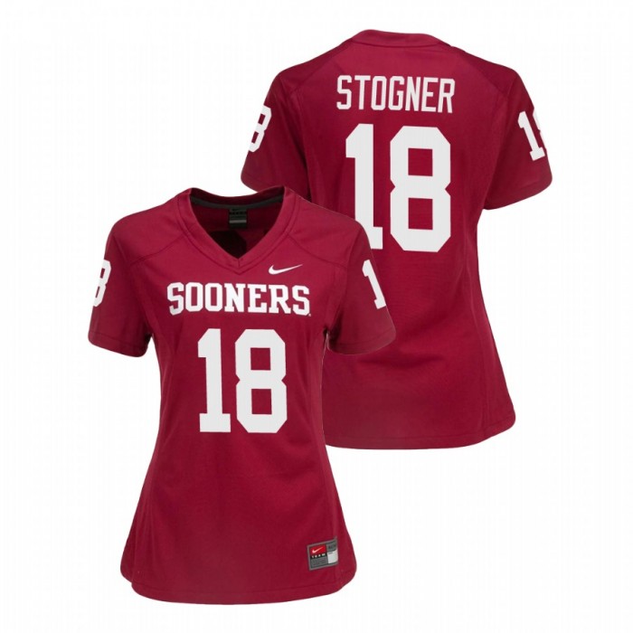 Oklahoma Sooners Austin Stogner College Football Game Jersey Women's Crimson