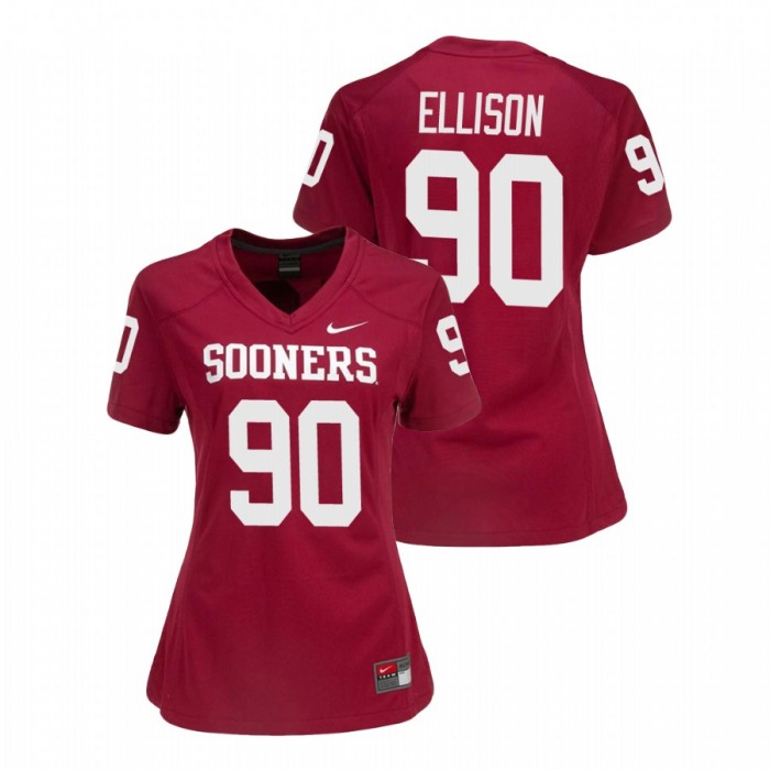 Oklahoma Sooners Josh Ellison College Football Game Jersey Women's Crimson