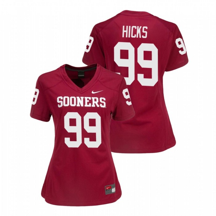 Oklahoma Sooners Marcus Hicks College Football Game Jersey Women's Crimson