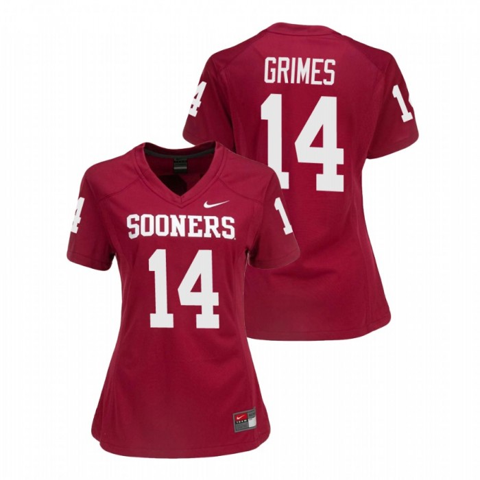 Oklahoma Sooners Reggie Grimes College Football Game Jersey Women's Crimson