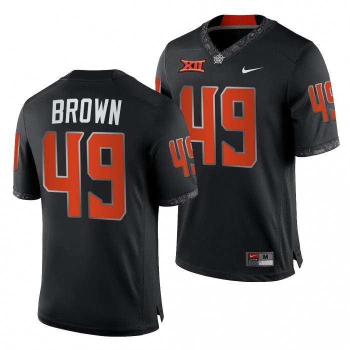 2021-22 Oklahoma State Cowboys Tanner Brown College Football Jersey Black