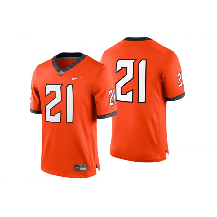 #21 Male Oklahoma State Cowboys Orange College Football Game Performance Jersey