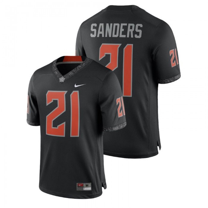 Barry Sanders For Men Oklahoma State Cowboys And Cowgirls Black Alumni Football Game Player Jersey