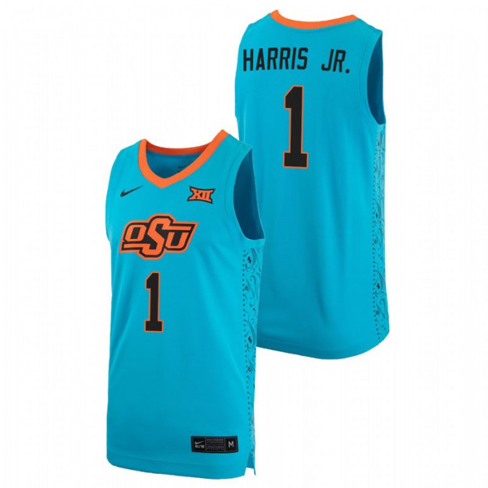 OKLAHOMA STATE COWBOYS Chris Harris Jr. Basketball Alternate Replica Jersey Turquoise For Men