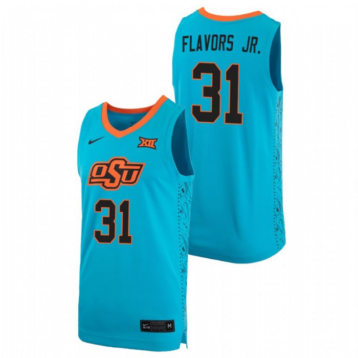 OKLAHOMA STATE COWBOYS Ferron Flavors Jr. Basketball Alternate Replica Jersey Turquoise For Men