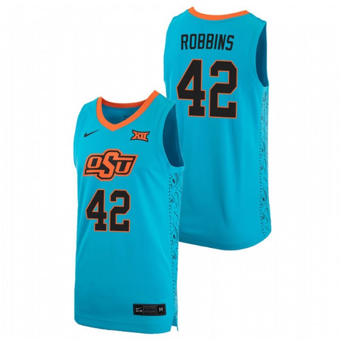 OKLAHOMA STATE COWBOYS Mason Robbins Basketball Alternate Replica Jersey Turquoise For Men