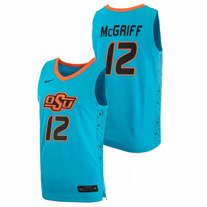 Oklahoma State Cowboys College Basketball Cameron McGriff Jersey Blue Men