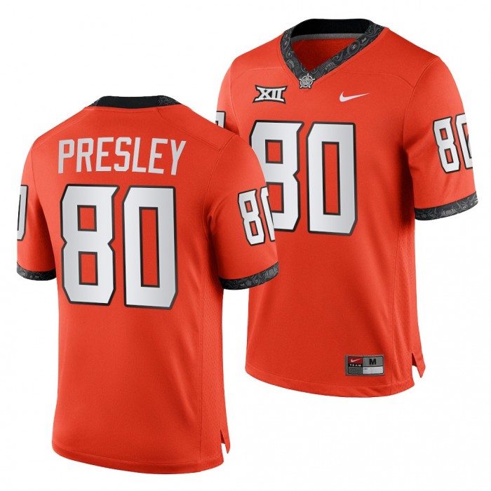 Oklahoma State Cowboys Brennan Presley Orange Jersey 2021-22 College Football Alternate Jersey-Men