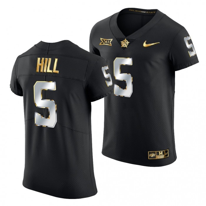Oklahoma State Cowboys Justice Hill Jersey Black Golden Edition