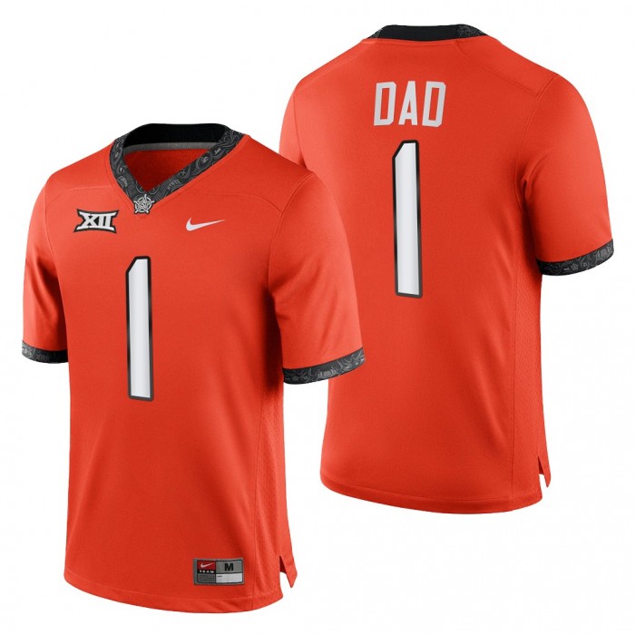 2022 Fathers Day Gift Oklahoma State Cowboys Greatest Dad Jersey Orange