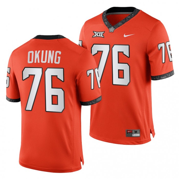 Oklahoma State Cowboys Russell Okung Orange Jersey College Football NFL Alumni Jersey-Men