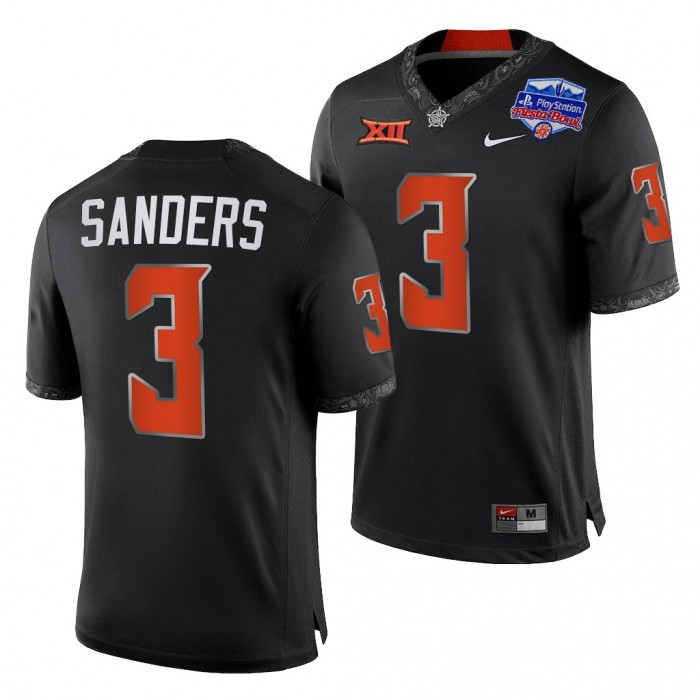 Oklahoma State Cowboys Spencer Sanders 2022 Fiesta Bowl Jersey Black College Football Playoff Jersey