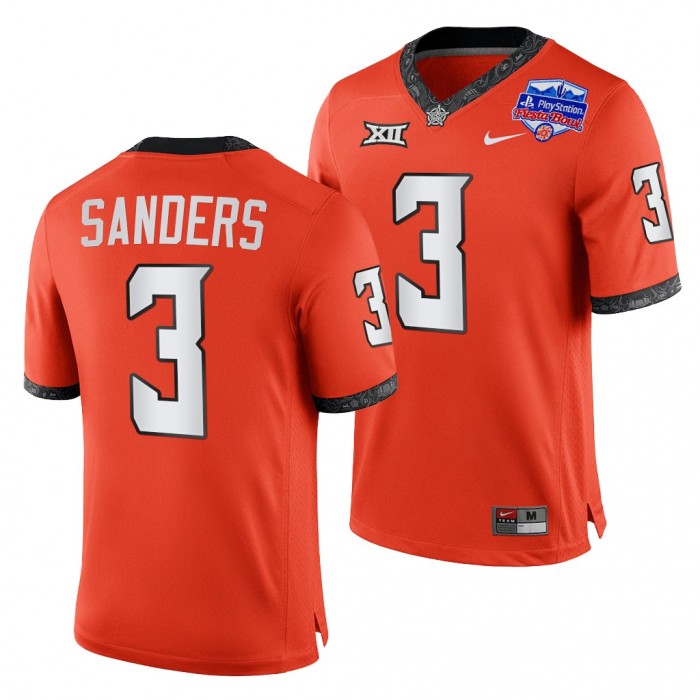 Oklahoma State Cowboys Spencer Sanders 2022 Fiesta Bowl Jersey #3 Orange College Football Playoff Uniform