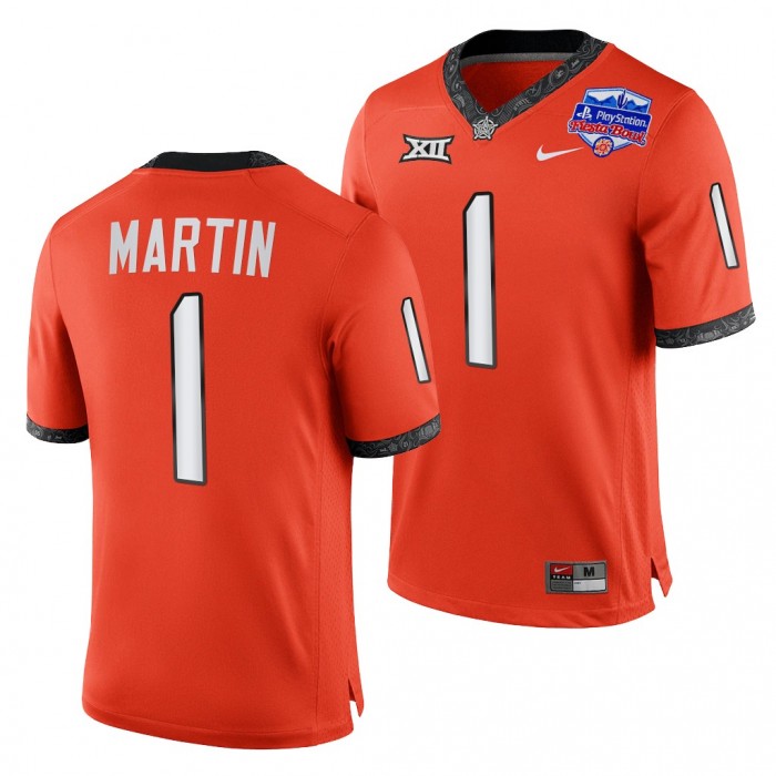 Oklahoma State Cowboys Tay Martin 2022 Fiesta Bowl Jersey #1 Orange College Football Playoff Uniform