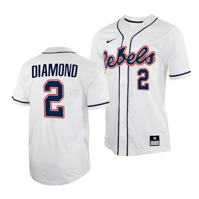 Derek Diamond Ole Miss Rebels 2022 College Baseball Men Jersey-White