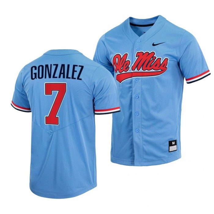 Jacob Gonzalez Ole Miss Rebels 2022 College Baseball Men Jersey-Blue