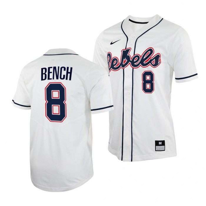 Justin Bench Ole Miss Rebels 2022 College Baseball Men Jersey-White