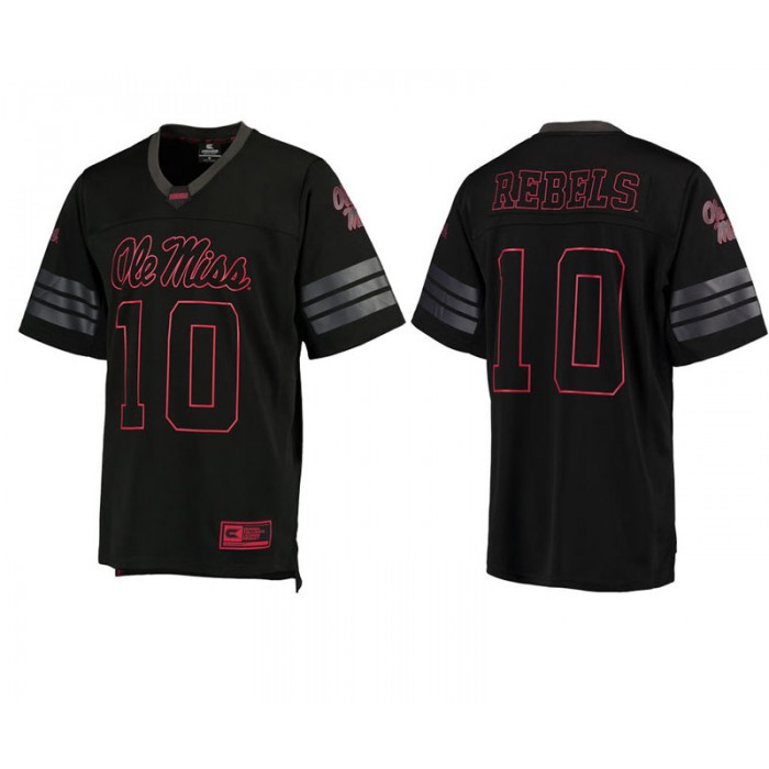 Ole Miss Rebels #10 Male Black College Colosseum Blackout Football Jersey