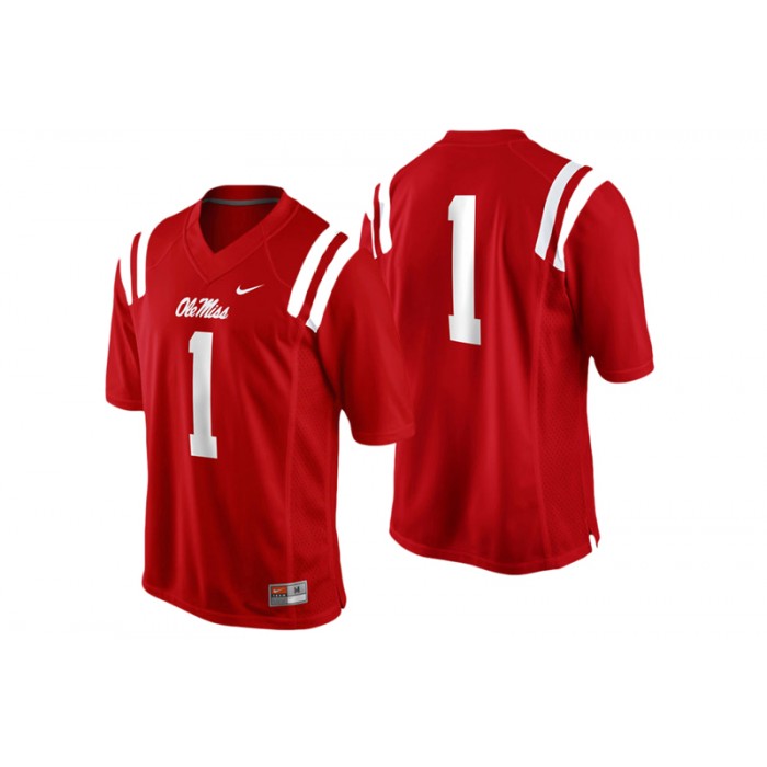 #1 Male Ole Miss Rebels Cardinal College Football Game Performance Jersey