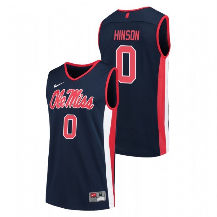 Ole Miss Rebels College Basketball Navy Blake Hinson Replica Jersey For Men