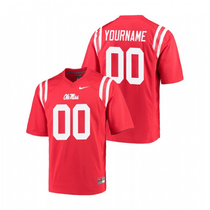 Custom Ole Miss Rebels College Football Red Game Jersey