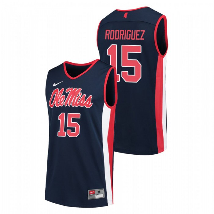 Ole Miss Rebels College Basketball Navy Luis Rodriguez Replica Jersey For Men