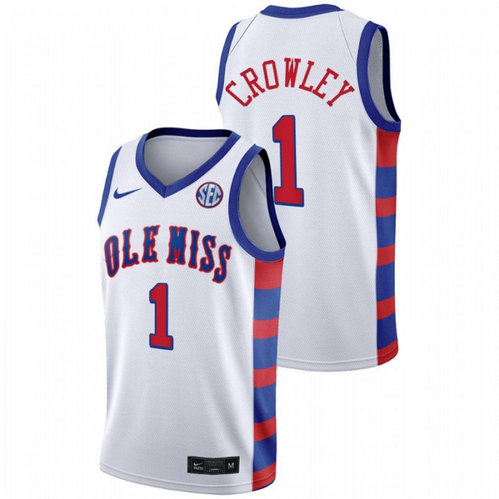 Ole Miss Rebels Austin Crowley 20th Anniversary Throwback Jersey White Men