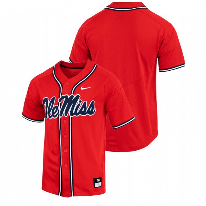 Ole Miss Rebels Custom College Baseball Replica Red Men Jersey