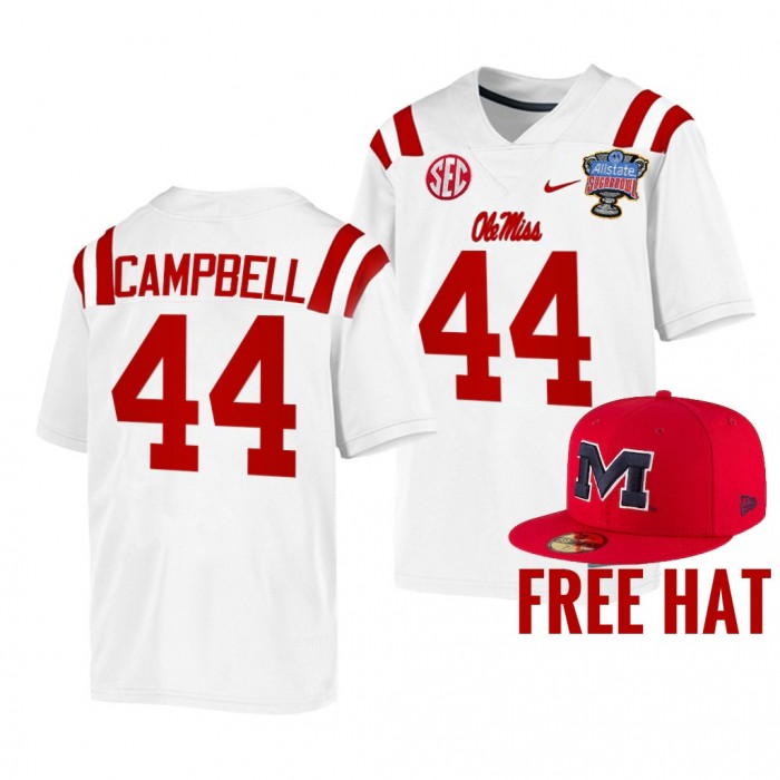 Chance Campbell Ole Miss Rebels 2022 Sugar Bowl White College Football Playoff 44 Jersey Men