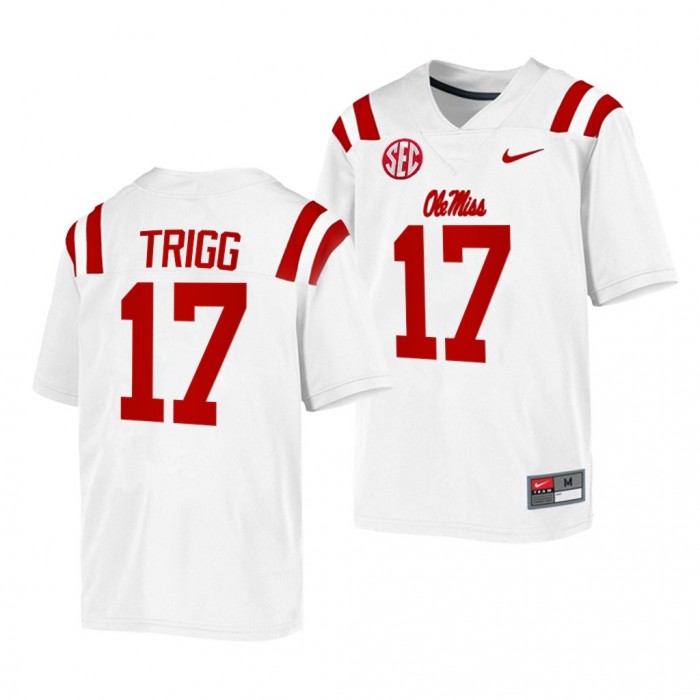 Michael Trigg Ole Miss Rebels College Football White 2022 Game 17 Jersey Men