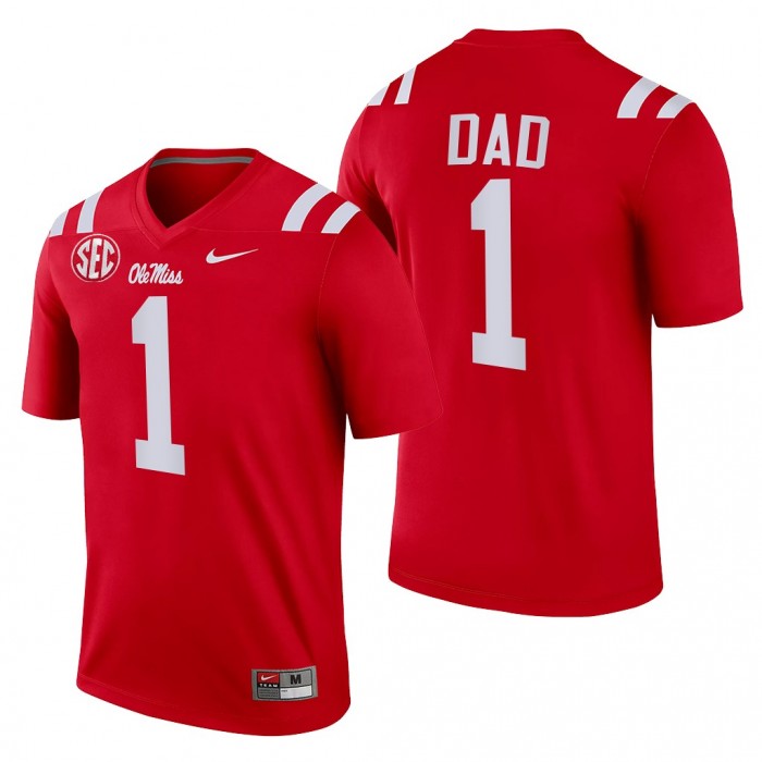 2022 Fathers Day Gift Ole Miss Rebels Greatest Dad Jersey Red