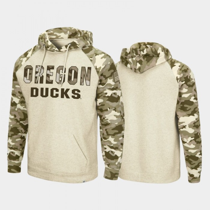 Oregon Ducks Oatmeal OHT Military Appreciation Desert Camo Hoodie
