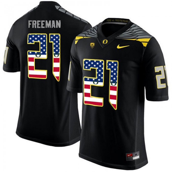2017 US Flag Fashion Male Oregon Ducks Royce Freeman Black College Football Limited Jersey